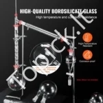 Laboratorinis Distiliavimo Rinkinys – 1000 ml / 500 ml / 250 ml Kolbos, 3.3 Borosilikatinis Stiklas, 24/40 Jungtis, 32 Dalys - Image 2