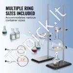 Laboratorinių Stovų Komplektas – 2 Vnt., 60 cm Plieninis Stiebas, Ketaus Pagrindas, Su Gnybtais - Image 4