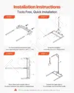 Laisvai pastatomas stovas su pakėlimo rankena, 136 kg, 990 x 900 x 1730 mm - Image 6