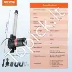 Linijinė pavara, 1000N, 24V, 250 mm eigos - Image 5