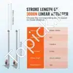 Linijinė pavara, 3000N, 12V DC, 500 mm eigos - Image 2