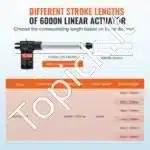 Linijinė pavara, 6000N, 12V DC, 200 mm eigos - Image 2