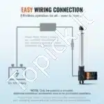 Linijinė pavara, 6000N, 12V DC, 250 mm eigos - Image 5