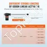 Linijinė pavara, 6000N, 12V DC, 300 mm eigos - Image 3