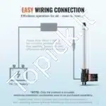 Linijinė pavara, 6000N, 12V DC, 350 mm eigos - Image 5