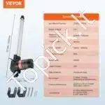 Linijinė pavara, 6000N, 12V DC, 350 mm eigos - Image 6