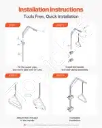 Lovos kėlimo rėmas (paciento kėlimo stovas) 840 x 210 x 1550 mm, plienas, 113 kg - Image 6