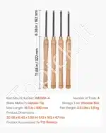 Medžio tekinimo peilių rinkinys, 4 vnt. - Image 7