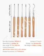 Medžio tekinimo peilių rinkinys, 6 vnt. - Image 7