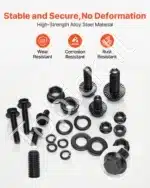 Metrinių varžtų, veržlių ir poveržlių rinkinys – 280 vnt. iš 10.9 klasės legiruotojo plieno - Image 3