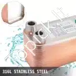 Mini 30 Plokštelių Šilumokaitis 3/4" MNPT (254x127x152 mm) | 316L Nerūdijantis Plienas - Image 4