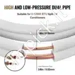 Mini Split Pajungimo Komplektas 7.62 m | Vario Vamzdis 6.35/9.53 mm | Iki 12000 BTU | Su Kabeliu ir Izoliacija - Image 2