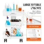 Mobilus LaboratorinisMedicininis Vežimėlis Su 3 Lentynomis – Plienas, Baltas, 100 kg, 400x415x605 mm - Image 4