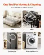 Mobilus baldų vežimėlis, 340 kg talpa, anglinis plienas, 360° pasukamas, su 8 ratukais - Image 4