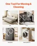 Mobilus baldų vežimėlis 5‑ratukai, 135 × 135 × 52 mm, anglinis plienas, 360° pasukamas - Image 4