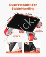 Mobilus baldų vežimėlis 5‑ratukai, 135 × 135 × 52 mm, anglinis plienas, 360° pasukamas - Image 7