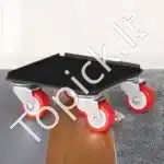 Mobilus baldų vežimėlis 5‑ratukai, 135 × 135 × 52 mm, anglinis plienas, 360° pasukamas - Image 2