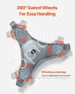 Mobilus baldų vežimėlis su 3 ratukais, 158 × 158 × 65 mm, anglinis plienas, 360° pasukamas - Image 5