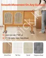 Mobilus baldų vežimėlis su 3 ratukais, 158 × 158 × 65 mm, anglinis plienas, 360° pasukamas - Image 6