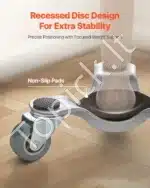 Mobilus baldų vežimėlis su 3 ratukais, 158 × 158 × 65 mm, anglinis plienas, 360° pasukamas - Image 7