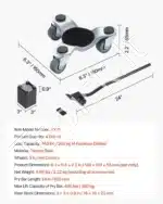 Mobilus baldų vežimėlis su 3 ratukais, 158 × 158 × 65 mm, anglinis plienas, 360° pasukamas - Image 3