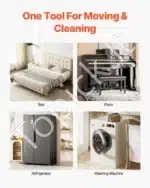 Mobilus baldų vežimėlis su 5-ratukais, 158 × 158 × 65 mm, anglinis plienas, sukimas 360° - Image 4