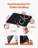 Mobilus baldų vežimėlis su 5 ratukais, 198 × 198 × 75 mm, anglinis plienas, 360° pasukamas - Image 7