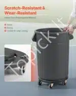 Mobilus šiukšlių konteinerių vežimėlis su 5 ratukais, 75,7–208 L talpai, 227 kg apkrovai, 360° pasukamas - Image 5