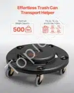 Mobilus šiukšlių konteinerių vežimėlis su 5 ratukais, 75,7–208 L talpai, 227 kg apkrovai, 360° pasukamas - Image 8