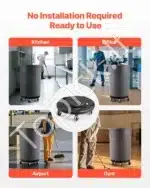 Mobilus šiukšlių konteinerių vežimėlis su 5 ratukais, 75,7–208 L talpai, 227 kg apkrovai, 360° pasukamas - Image 4