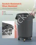 Mobilus šiukšlių konteinerių vežimėlis su 5 ratukais, 75,7–208 L talpai, 227 kg apkrovai, 360° pasukamas - Image 5