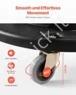 Mobilus šiukšlių konteinerių vežimėlis su 5 ratukais, 75,7–208 L talpai, 227 kg apkrovai, 360° pasukamas - Image 6