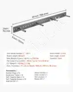 Nematomas plieninis lentynos laikiklis (1168 mm) 104 kg svorio, skirtas kabančioms lentynoms - Image 7