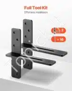 Nematomi plieniniai T formos lentynų laikikliai (2 vnt.) 304 mm, 90 kg svorio, skirti kabančioms lentynoms - Image 6