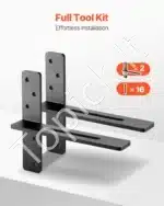 Nematomi plieniniai T formos lentynų laikikliai (2 vnt.) 355 mm, 90 kg svorio, skirti kabančioms lentynoms - Image 6
