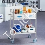 Nerūdijančio Plieno 2 Aukštų Vežimėlis Su 2 Stalčiais, Kibiru – 100 kg Talpa, 594 x 388 x 855 mm - Image 6