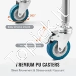 Nerūdijančio Plieno 2 Aukštų Vežimėlis Su 2 Stalčiais, Kibiru – 100 kg Talpa, 594 x 388 x 855 mm - Image 3