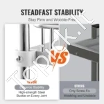 Nerūdijančio Plieno 2 Aukštų Vežimėlis Su Ratukais – 100 kg Talpa, 385 x 548 x 865 mm - Image 2