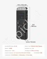 Nešiojamas skaitmeninis diktofonas, 128 GB, su balso aktyvavimo funkcija - Image 7