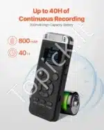 Nešiojamas skaitmeninis diktofonas, 128 GB, su balso aktyvavimo funkcija - Image 3