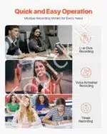 Nešiojamas skaitmeninis diktofonas, 128 GB, su balso aktyvavimo funkcija - Image 5