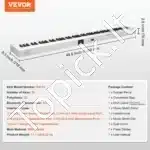 Nešiojamas skaitmeninis pianinas, 88 svertiniai klavišai, 126 x 21 x 7.5 cm - Image 6