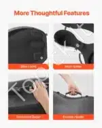 Nešiojamas violončelės dėklas 4/4 dydžio, juodas, ~137x53x32 cm, su kuprinės diržais - Image 6