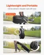 Nešiojamas violončelės dėklas 4/4 dydžio, juodas, ~137x53x32 cm, su kuprinės diržais - Image 4