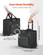 Nešiojamojo kompiuterio lagaminas su ratukais, juodas, 43x21x41 cm - Image 4