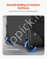 Nešiojamojo kompiuterio lagaminas su ratukais, juodas, 43x21x41 cm - Image 5