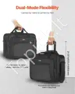 Nešiojamojo kompiuterio lagaminas su ratukais, juodas, 45x21x37 cm - Image 4