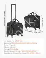 Nešiojamojo kompiuterio lagaminas su ratukais, juodasaukso, 45x23x47 cm - Image 6