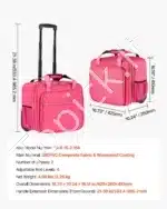 Nešiojamojo kompiuterio lagaminas su ratukais, rožinis, 42.5x26x41 cm - Image 7