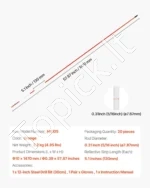 Oranžiniai Atšvaitiniai Kuolai Privažiavimui 20 vnt., Stiklo Pluoštas, 147 cm x Ø 8 mm – (Sniego Valymui ir Žymėjimui) - Image 3